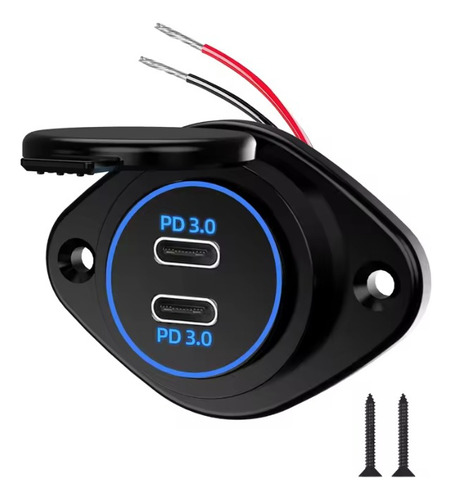 Cargador Rápido Doble Usb Tipo C 3.0 12v/24v