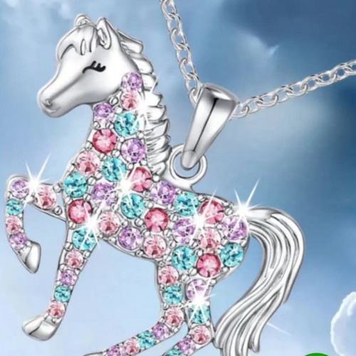 Collar Colgante De Pony Arcoíris Chic Para Niños