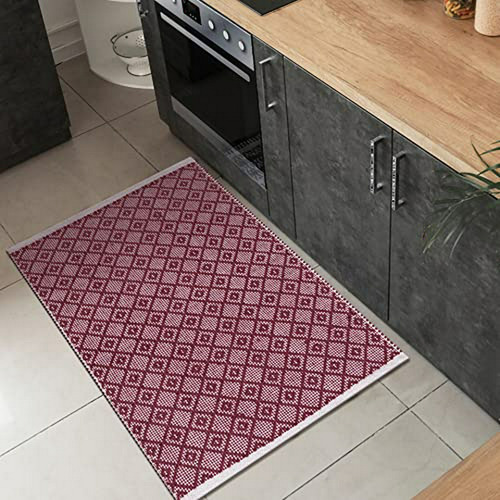 Alfombra Tejida Diamond Burgundy 2'x3'