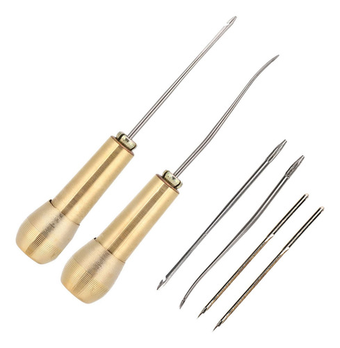2 Set Many De Cobre Coser Awl Taper Cuero De Reparación De
