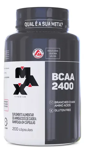 Bcaa 2400 200 Caps Max Titanium Suplemento Academia