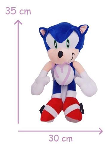 Imagen 2 de 5 de Peluche Sonic Azul Puntas The Hedgehog 35cm