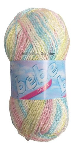 Estambre Bebe Seda Madejas De 100g Color Matizado brisa