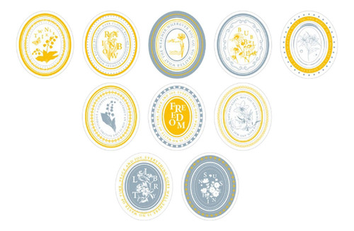 10 Pegatinas De Marco Hueco, Pegatinas Para Amarillo