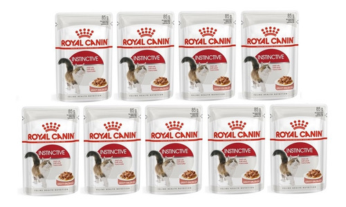 Kit 9 Unidades Royal Canin Sachê Instinctive Gato Adulto 85g