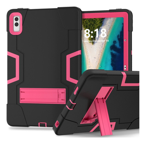 Funda Negra De Color Contrastante Para Lenovo Tab M10 5g 10.