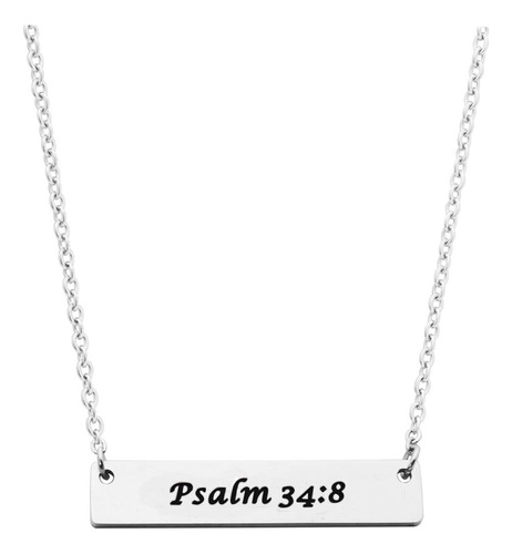 Collar De Barra Cristiana Beeshion De Acero Inoxidable Con V