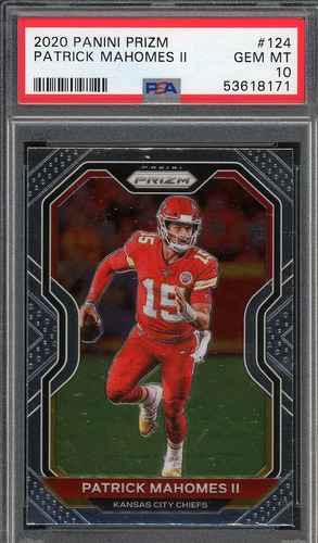 Tarjeta De Fútbol Panini Prizm De Patrick Mahomes 2020, 124