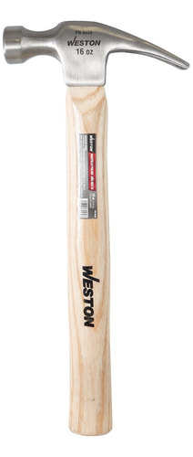 6 Martillo Pulido Uña Recta 16 Oz Mango 13 De Madera P