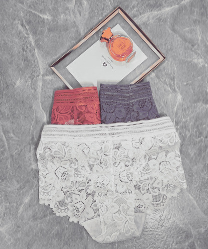 Paquete De 3 Calzones Tipo Boxer Con Encaje