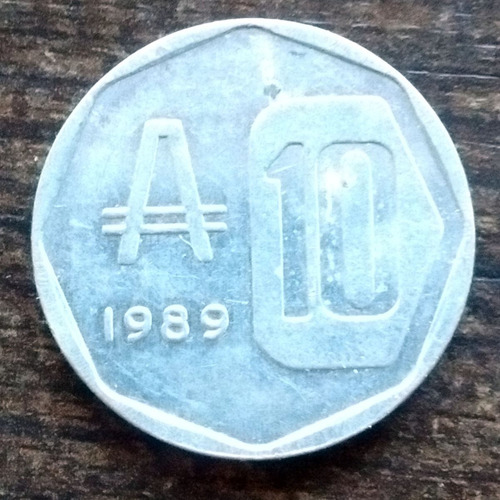 Moneda 10 Australes Argentina 1989 Muy Buena