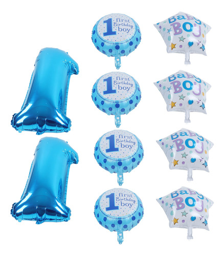 Globos Azules De Primer Cumpleaños, 10 Unidades, Tema De Col