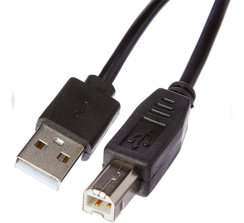 Cable USB Am/BM 2.0 de 3 metros negro para impresoras Letron