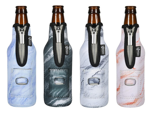 4 Fundas De Neopreno Aislantes Botellas De Cerveza, Cha...