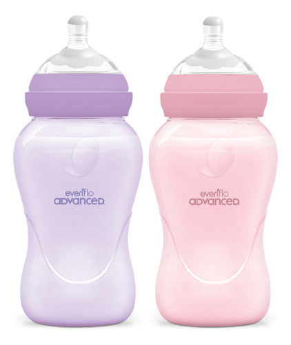 Evenflo Advanced 1128 Color Rosa Lila Biberones Para Bebé Set 2 Piezas 9oz