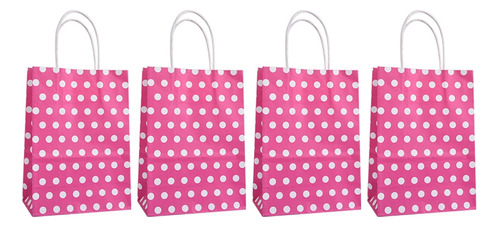 Bolsas De Regalo De Papel Kraft Rosy Dot, 20 Unidades Con As