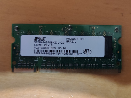 Memoria Ram 512mb Pc2 (ddr2) Para Notebook 2rx16