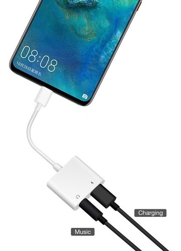 Imagen 3 de 3 de Adaptador Auriculares 3.5 Usb C Carga Compatible S22 S21 S20