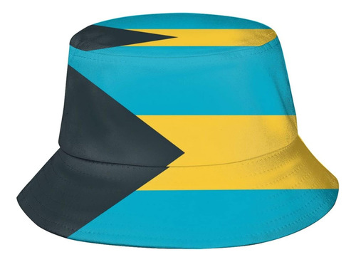 Lindo Sombrero Pescador Con Bandera Nacional Bahamas, Solar