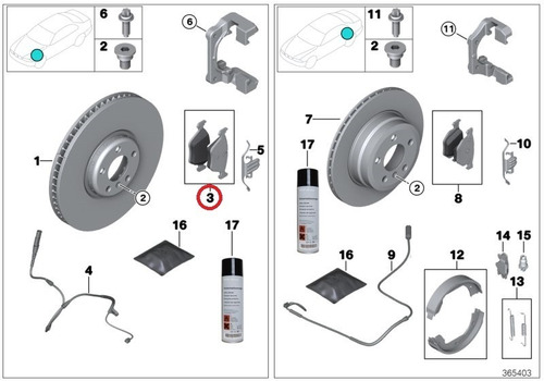 Imagen 5 de 9 de Balatas Delanteras Bmw 320i 2013 2014 2015 2016 2017 2018