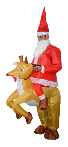 Santa Claus Y Elk Traje Inflable Creativo Vestidos Navidad