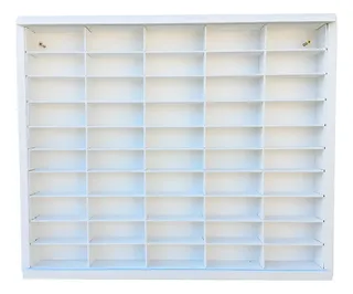 Estante Em Mdf Branca 50 Nichos Com Acrilico