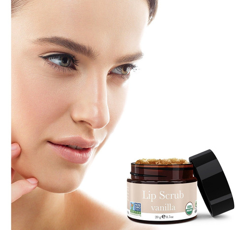 Orgánica Exfoliante Labial - Vainilla Azúcar Exfoliante, Lab