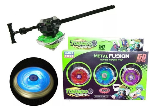 Beyblade Caja X 3 Trompos Con Luz Bleyblei Juguete Lanzador