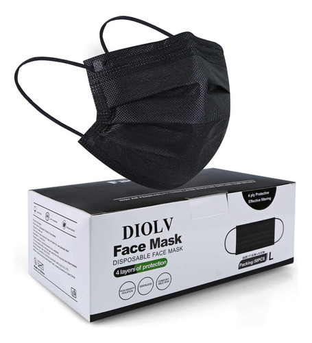 Diolv Mascara Facial Desechable Para Adultos, 4 Capas, Trans