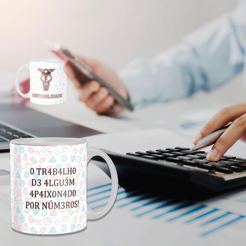 Caneca Personalizada Contabilidade - Cerâmica 325ml - Giftme
