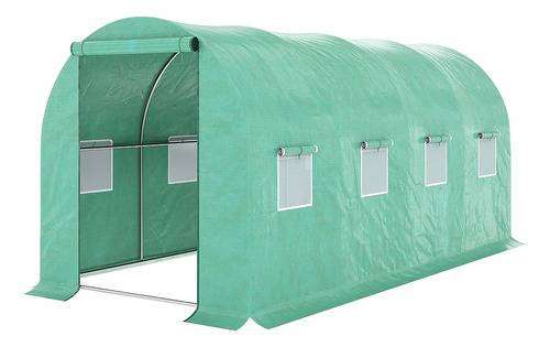 ~? Outsunny 15' X 7' X 7' Walk-in Tunnel Hoop Greenhouse, Cu