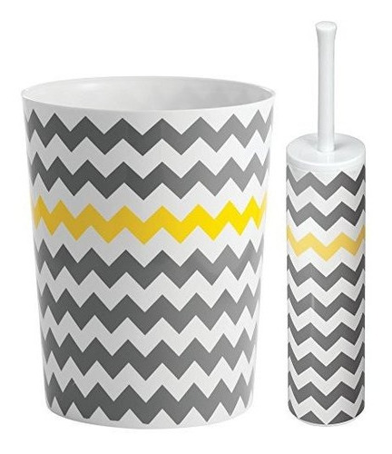 Bote De Basura Chevron, Gris Llo, 8 X 8 X 10