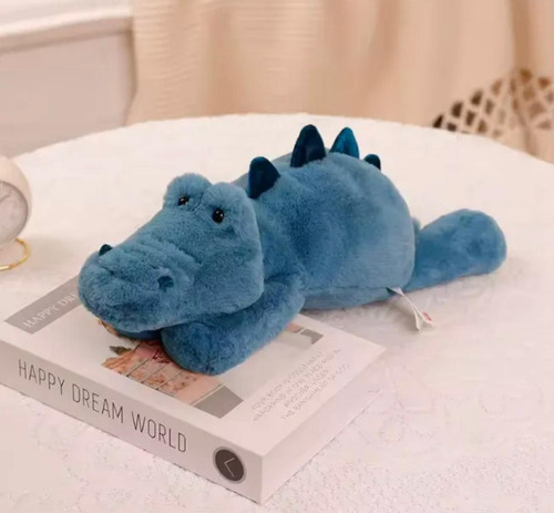 Peluches Con Manta Suaveregalo Ideal40a50cm+manta 1,55x1m Cocodrilo Azul