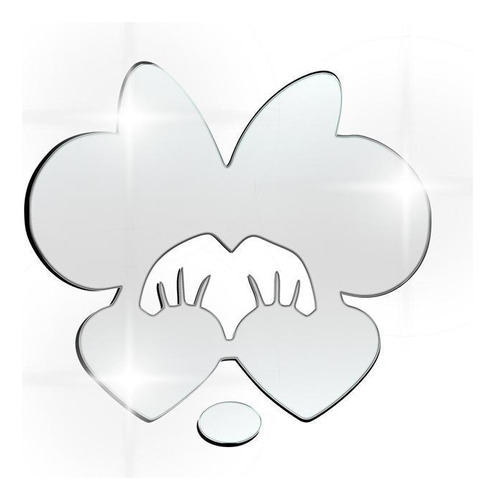 Acrílico Decorativo Espelhado Mickey Mouse De Óculos Prata