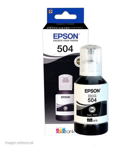 Botella De Tinta Epson T504 Negro 127ml 