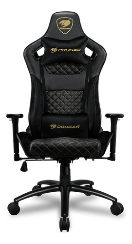 Silla de escritorio Cougar S Royal gamer ergonómica  negra con tapizado de cuero sintético