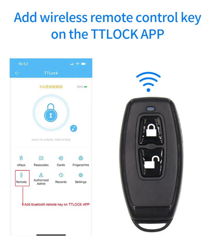 Llavero De Control Remoto Inalámbrico De 2.4 Ghz Para Ttlock