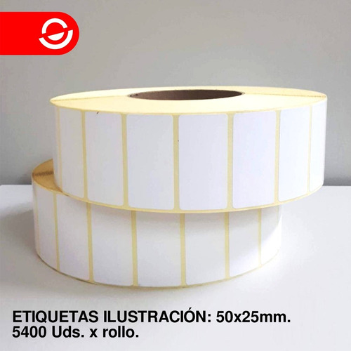 Imagen 2 de 2 de Etiquetas Ilustración 50x25 - 1 Buje Grande - 5400 Etiquetas