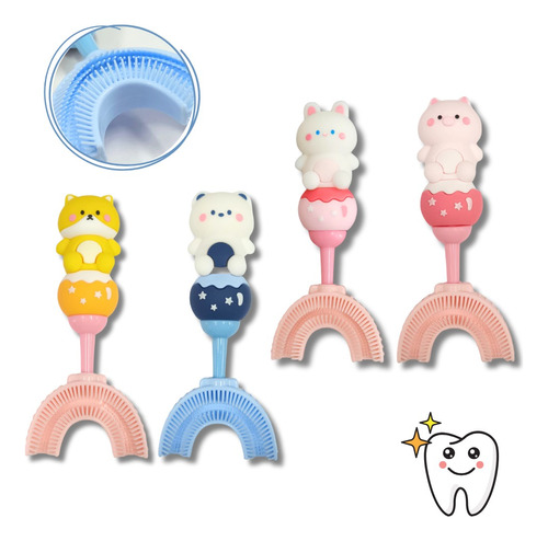 Cepillo De Diente Forma U Para Niños Cuidado Dental 360°