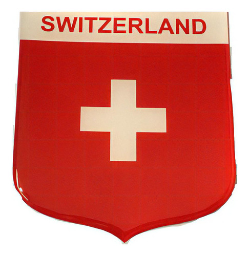 Adesivo Resinado Em Escudo Da Bandeira Da Suíça