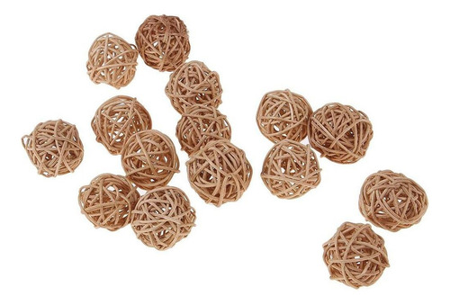 - 4x 15x Bola De Mimbre De Ratán Esfera Temática Natural