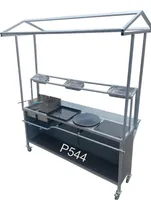 Comprar Carrito De Comida Con Techo 2 Freidoras Plancha Crepera P544