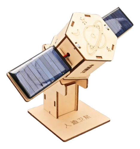 Kit Didáctico Solar Satélite Giratorio Madera Para Armar