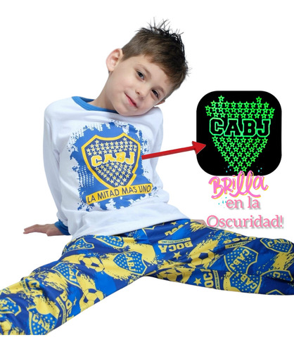 Pijama M/larga Estampa Brilla En La Oscuridad