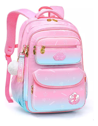 Mochila Escolar Impermeable Kawaii Rainbow Para Estudiantes