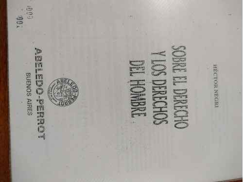 Sobre El Derecho Y Los Derechos Del Hombre. Anillado