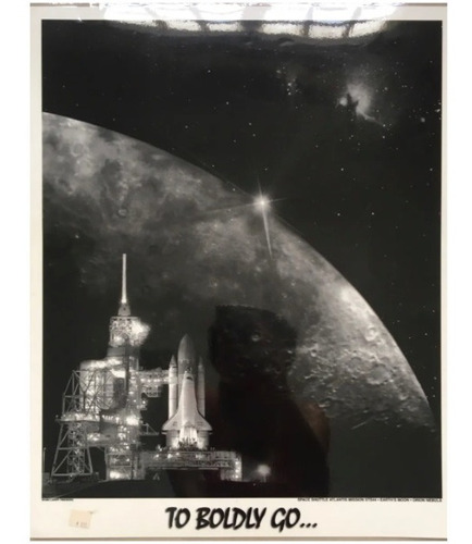 Afiche Espacial Luna Nebula Orion Base Transbordador Poster