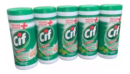 Toallitas Desinfectantes Marca Cif  Pack  5 Unidades