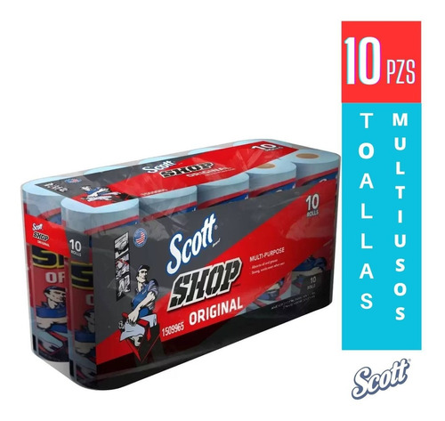 Scott, Toalla Absorbente Multiusos 10 rollos