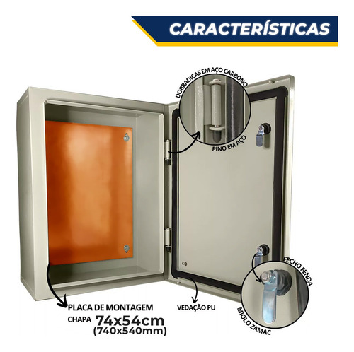 Quadro De Comando Painel Eletrico 80x60x20 Caixa De Montagem
